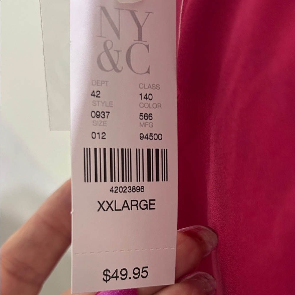 New York & Company Vibrant Pink Blouse.